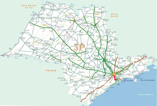 Mapa da Imigrantes