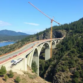 obras no viaduto da MT-040