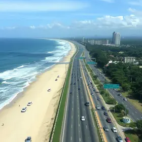 trânsito no litoral de São Paulo